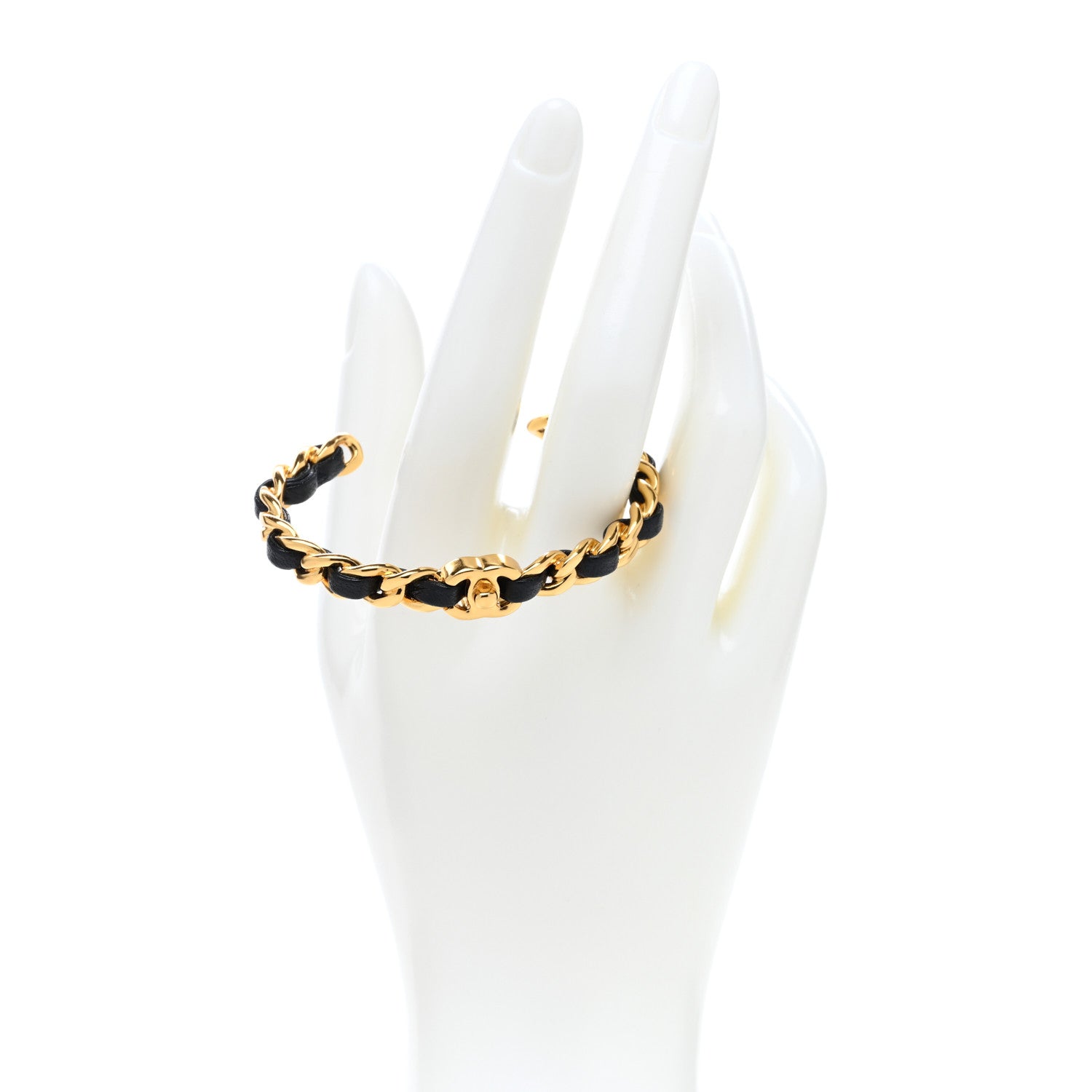 Chanel Lambskin CC Turnlock Chain Bracelet Black 2 of 5