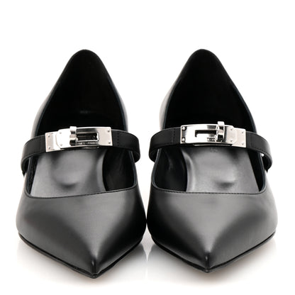 Hermes Calfskin Kiara 40 Pumps 36.5 Black 3 of 10