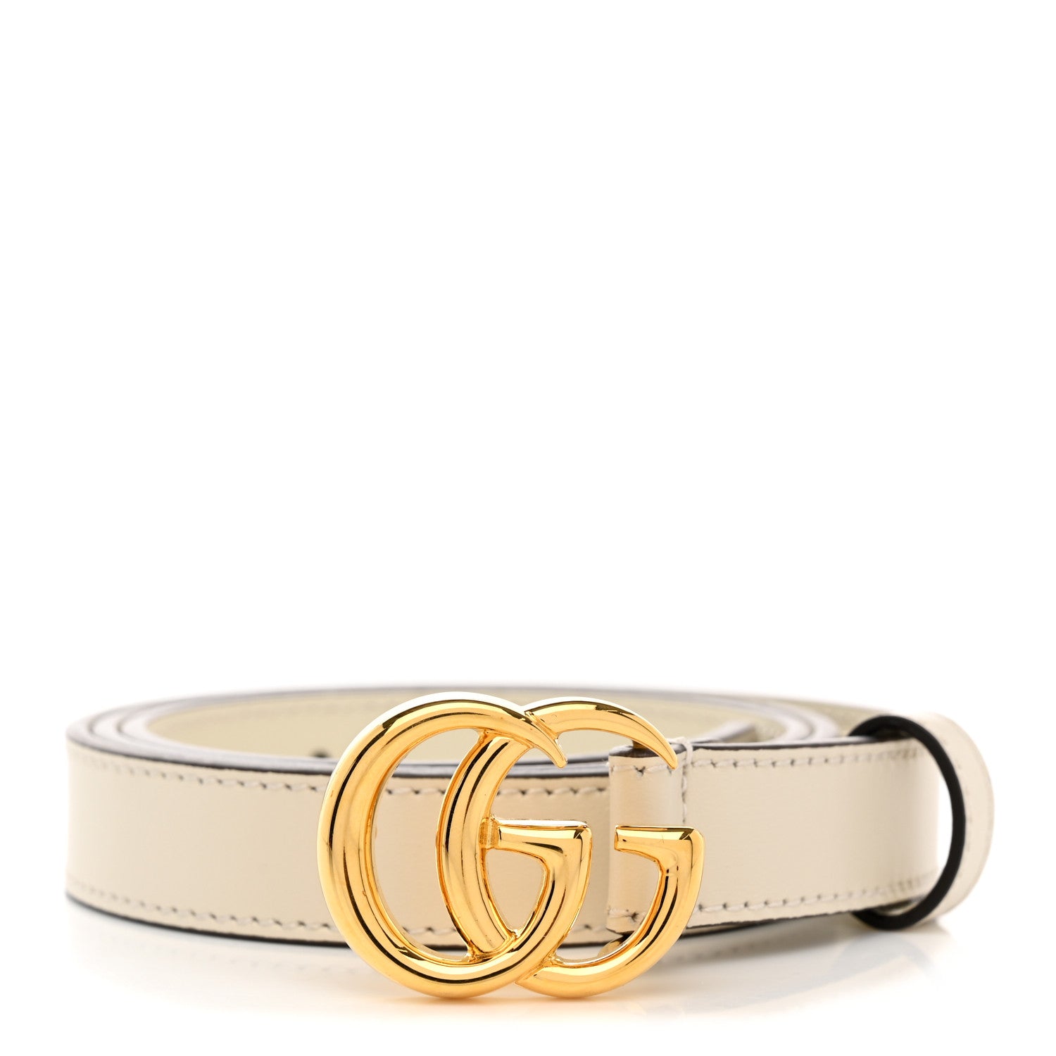Gucci Plutone Calfskin Double G 20mm Belt 80 32 Mystic White 1 of 5