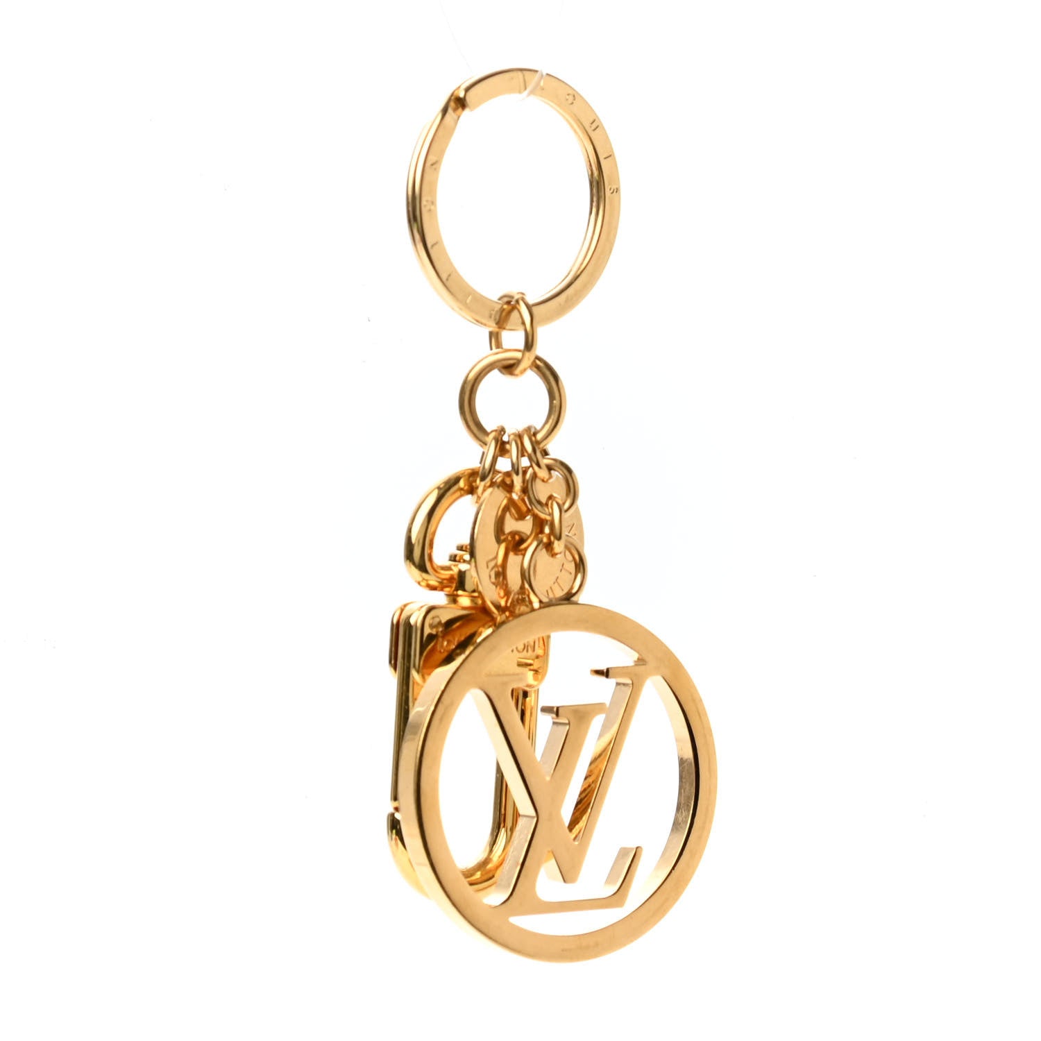 Louis Vuitton LV Circle Bag Charm Key Holder Gold 1 of 2