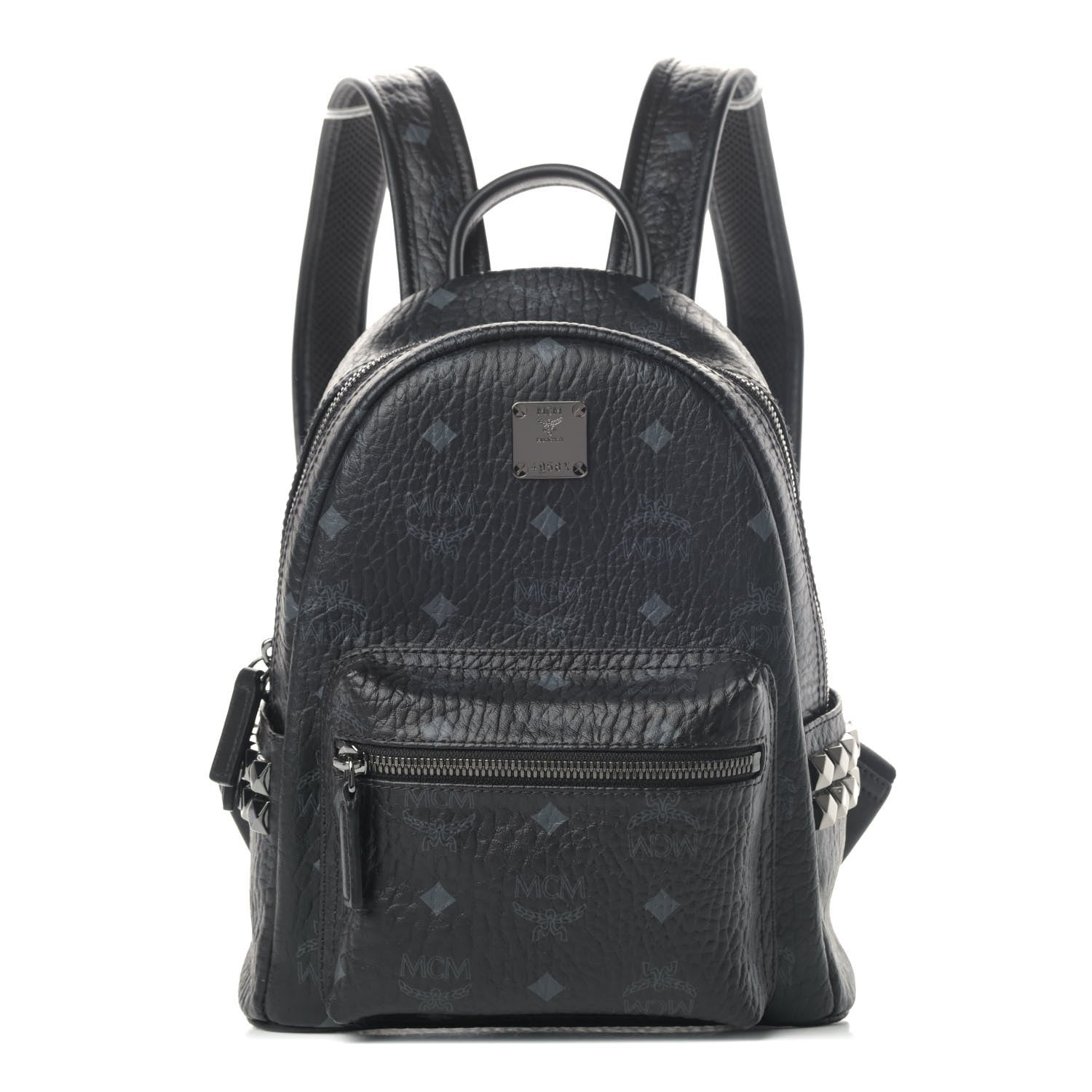MCM Visetos Side Stud Mini Stark Backpack Black 1 of 4