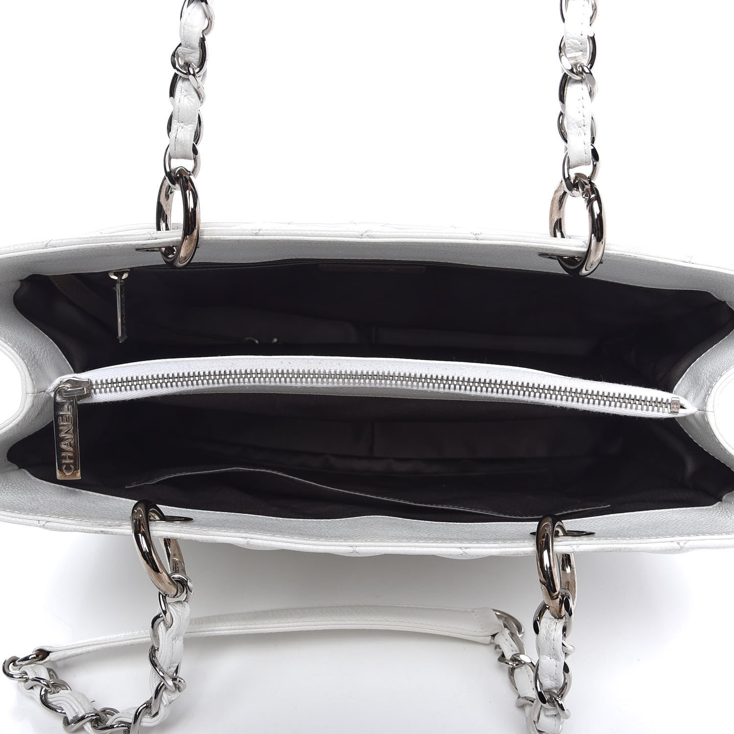 Chanel Caviar Quilted Grand Shopping Tote GST White 5 of 9