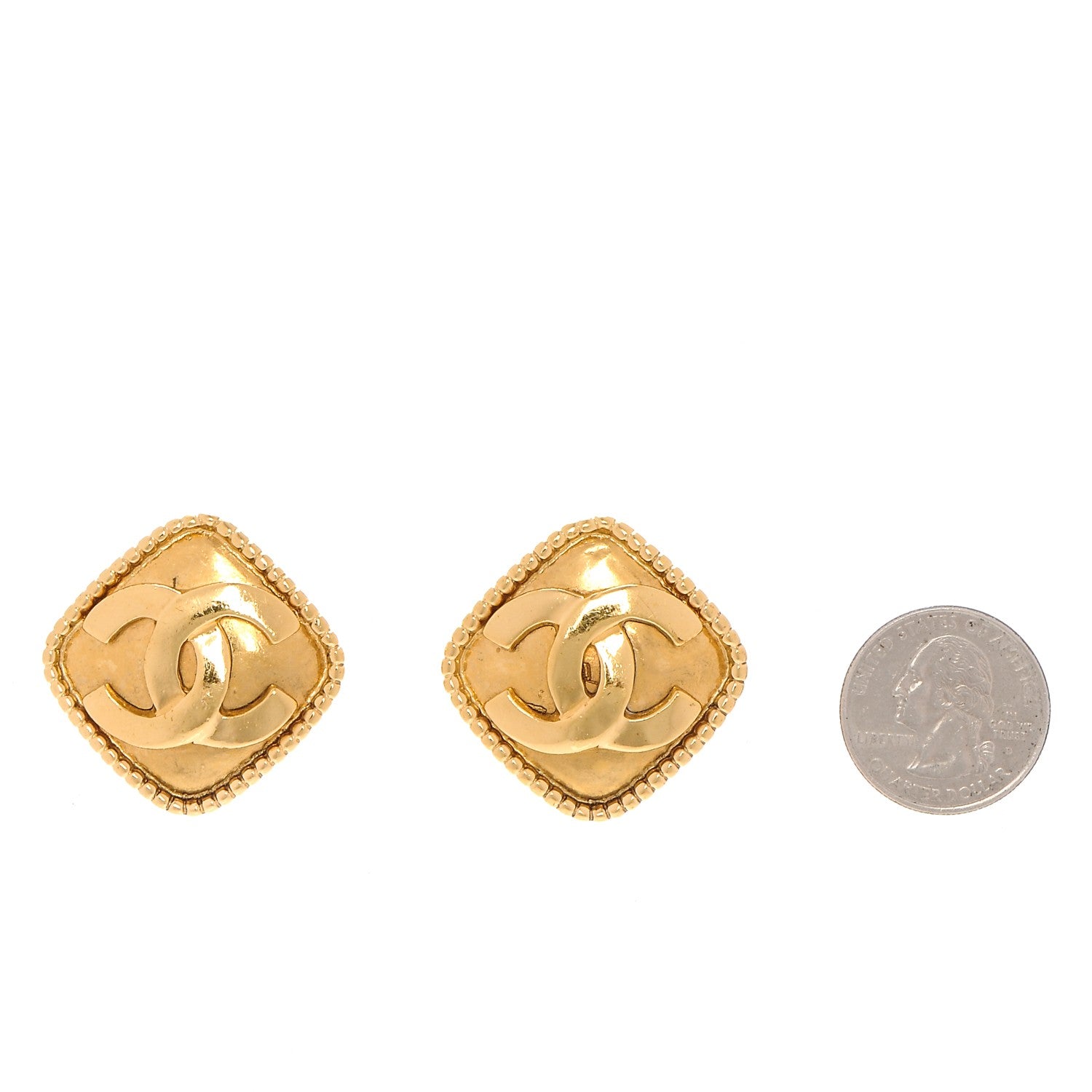 Chanel CC Clip On Earrings Gold 2 of 4