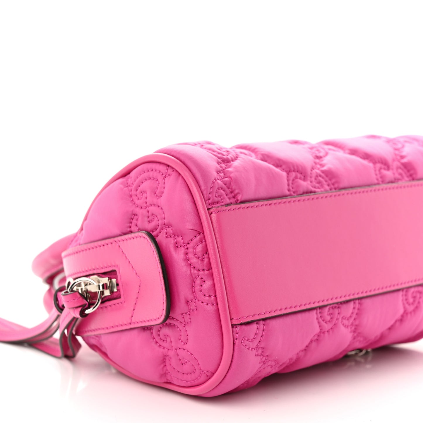 Nylon Calfskin Enamel GG Matelasse Mini Bowler Bag Lovely