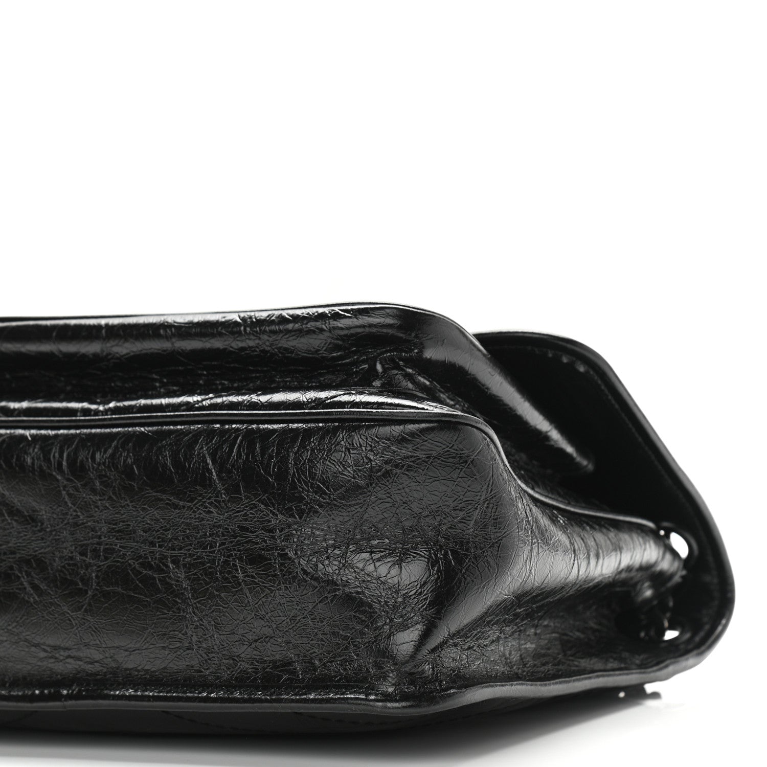 Saint Laurent Crinkled Calfskin Matelasse Monogram Medium Niki Chain Satchel Black 10 of 11