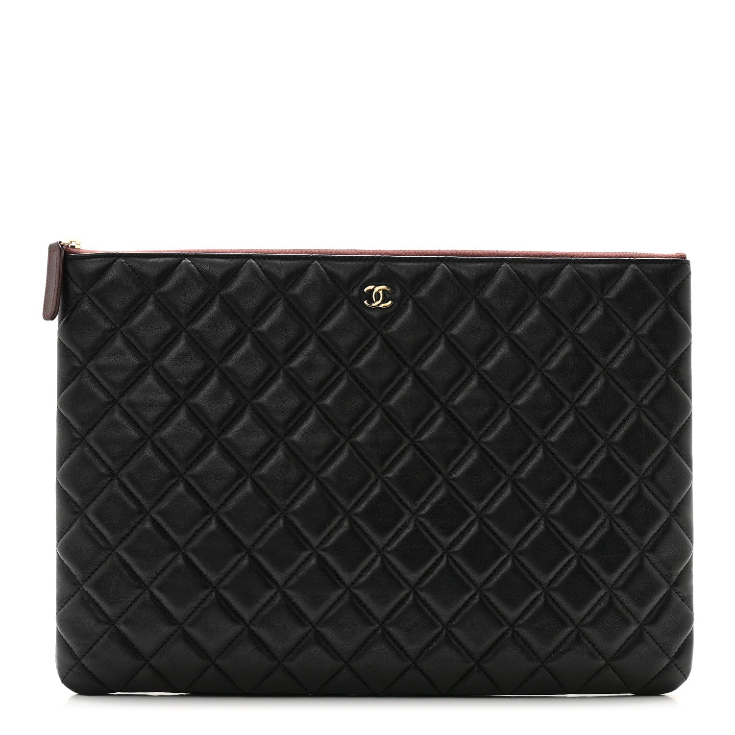 Chanel Lambskin Quilted Large Cosmetic Case Black 1 of 9