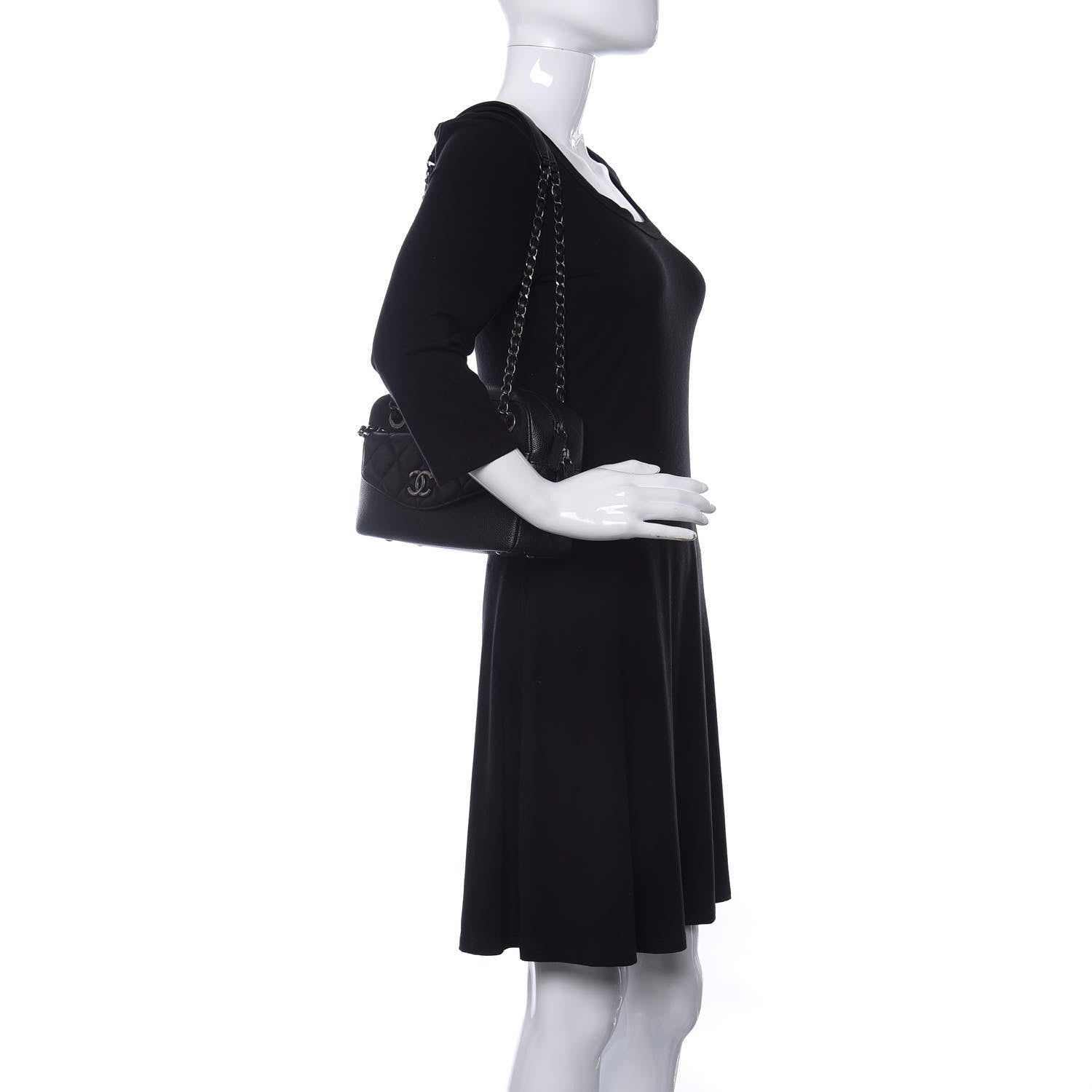 Chanel Caviar Lambskin Quilted Coco Break Camera Case Black 2 of 11