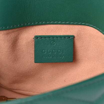 Gucci Calfskin Matelasse Super Mini GG Marmont Shoulder Bag Emerald Green 8 of 11