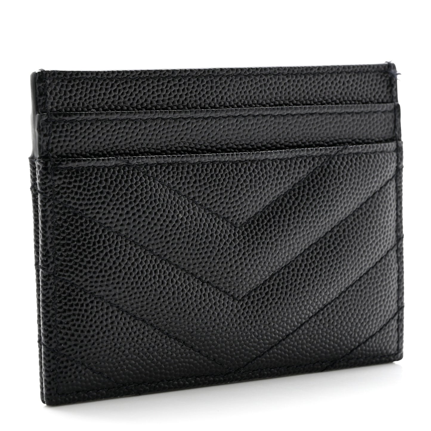 Grain De Poudre Matelasse Chevron Credit Card Case Black