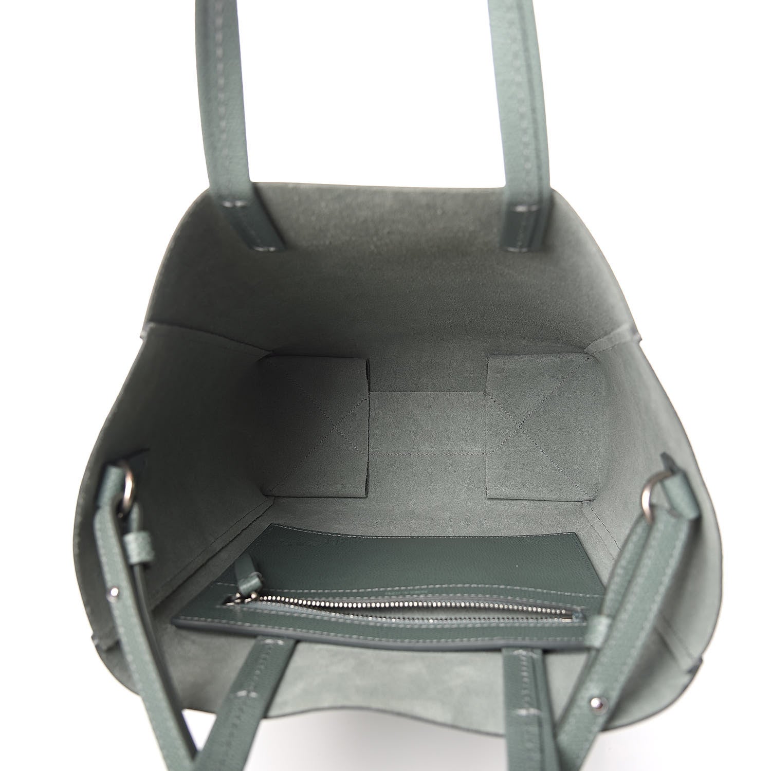 Celine Grained Calfskin Small Vertical Cabas Green 5 of 10