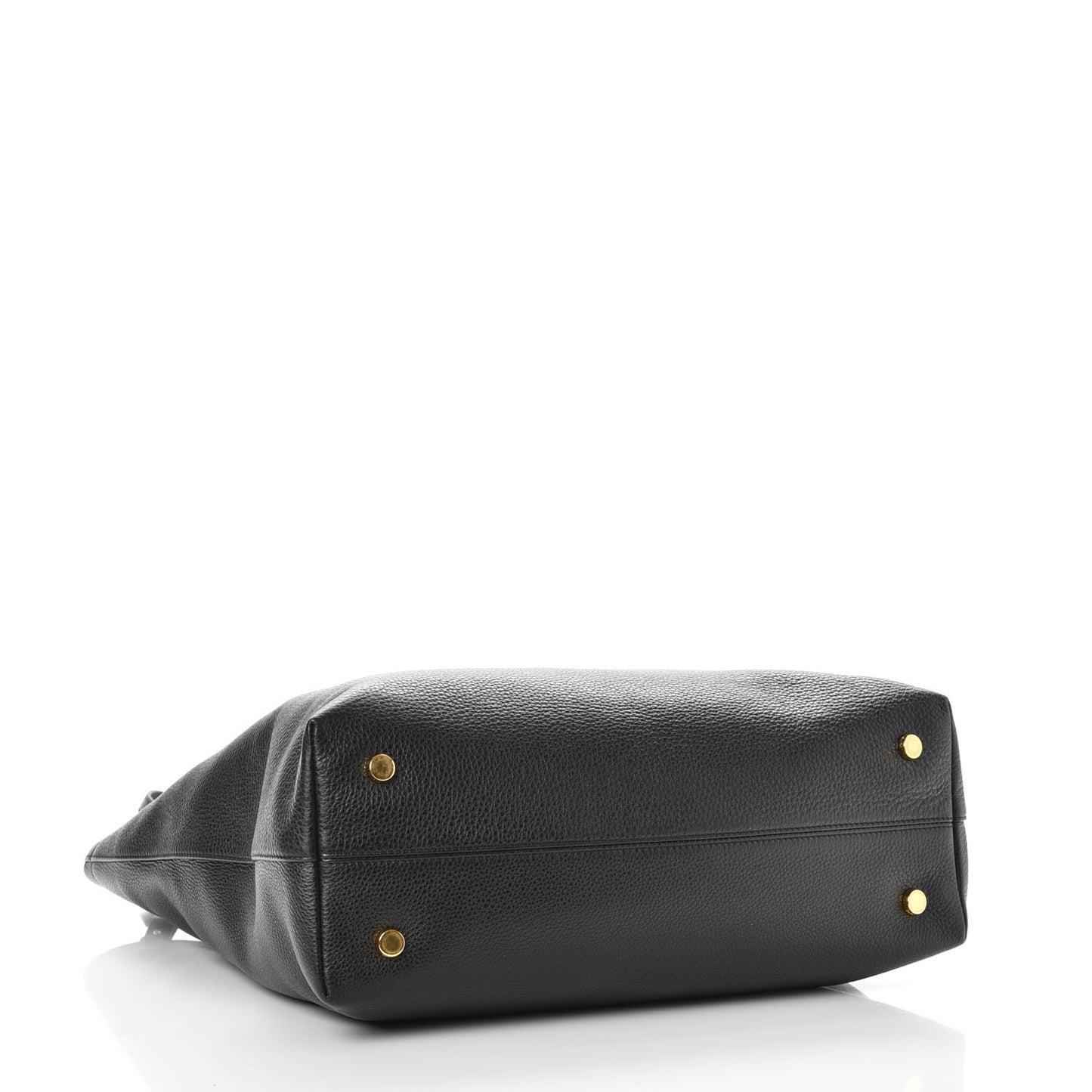 Grained Calfskin Large Carine Tote Black