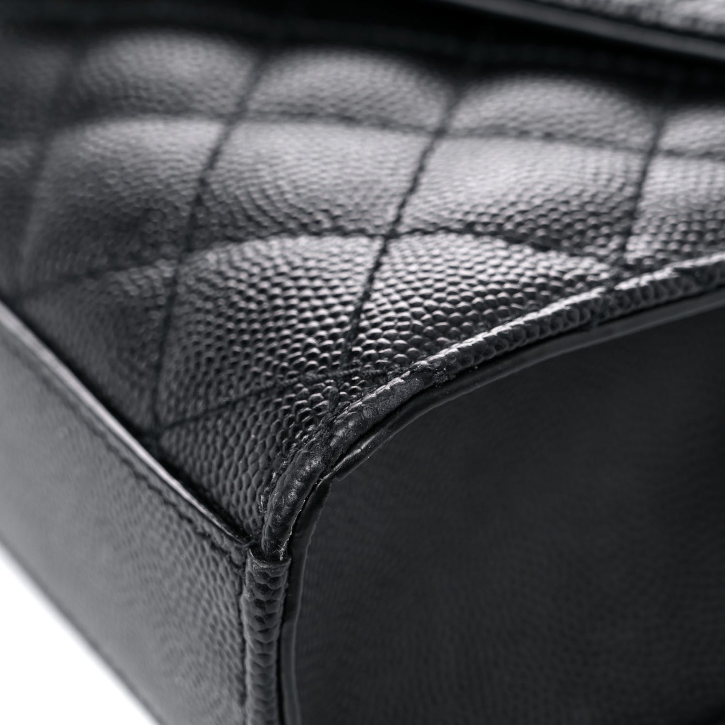 Grain De Poudre Textured Mixed Matelasse Triquilt Small Monogram Satchel Black