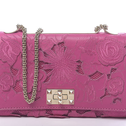Valentino Garavani Nappa Lace Girello Flap Pop Fuxia 9 of 9