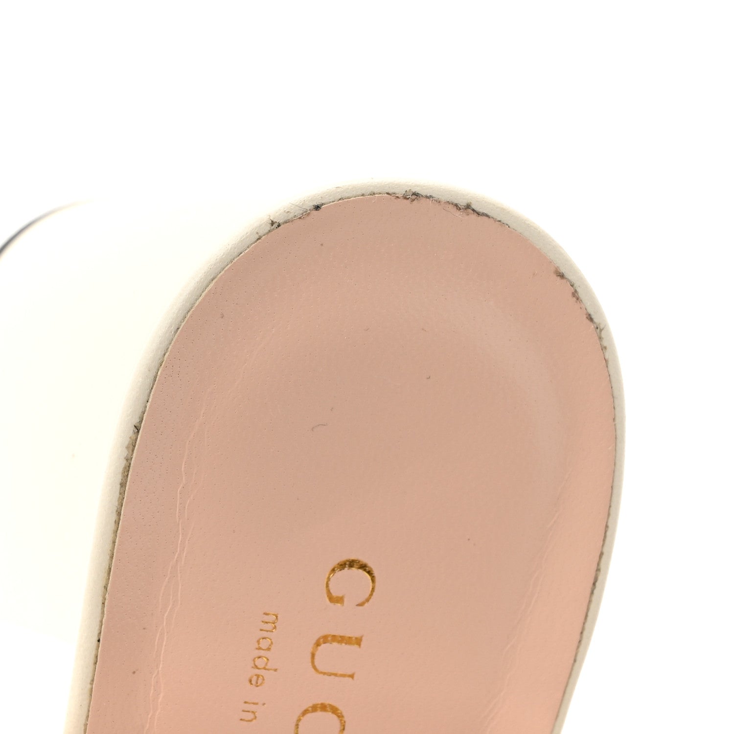 Gucci Calfskin GG Marmont Ankle Wrap 30/115mm Platform Sandals 36 Mystic White 10 of 11