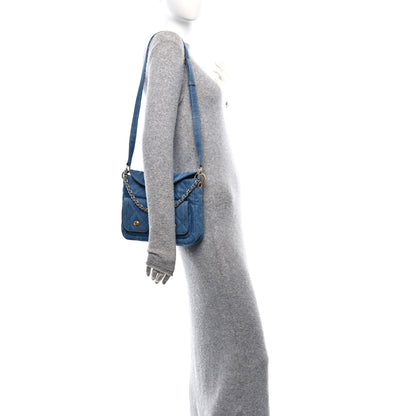 Chanel Denim Quilted Small Supple Twins Hobo Bag Blue 3 of 11