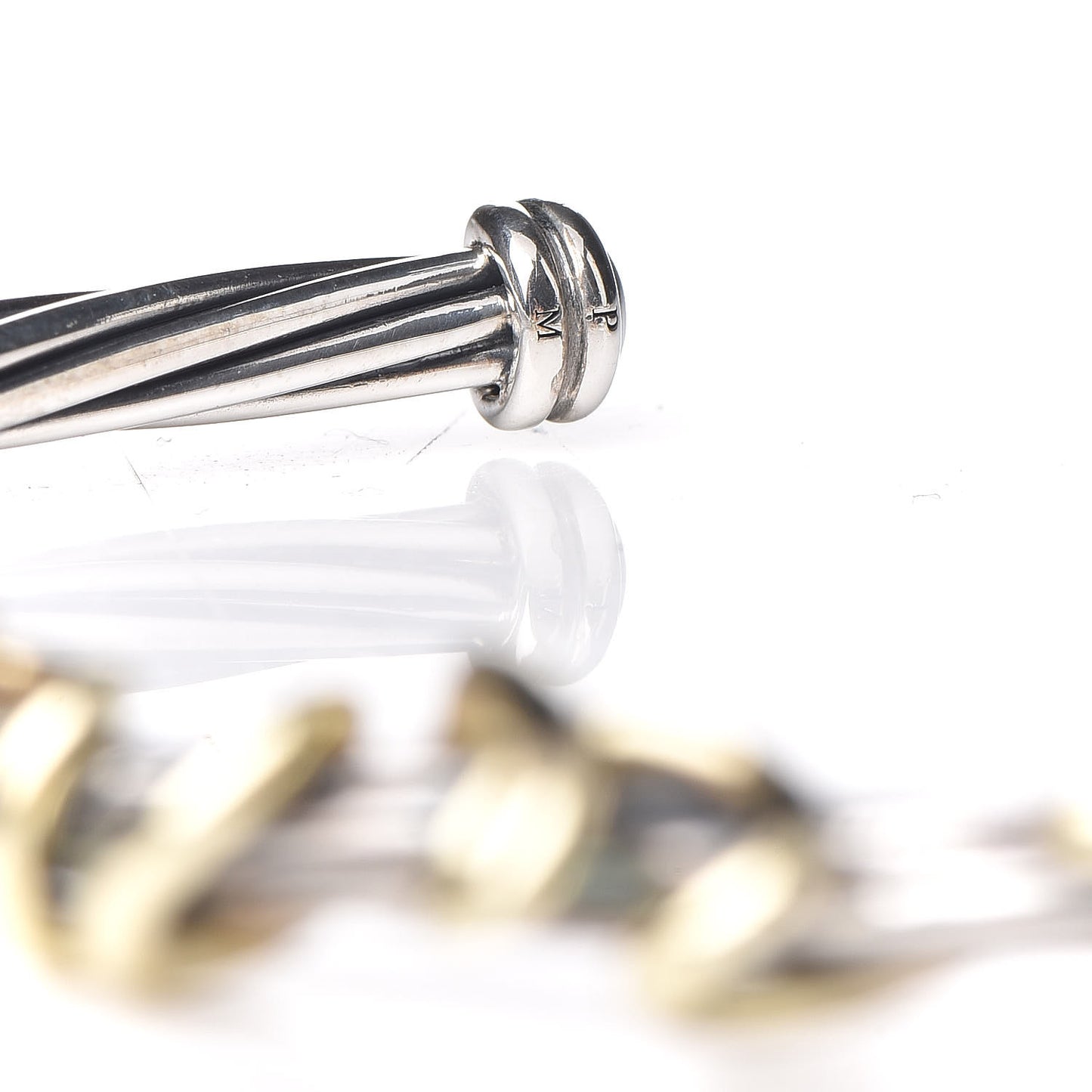 Sterling Silver 14K Yellow Gold DY Whispers I Love You Bracelet