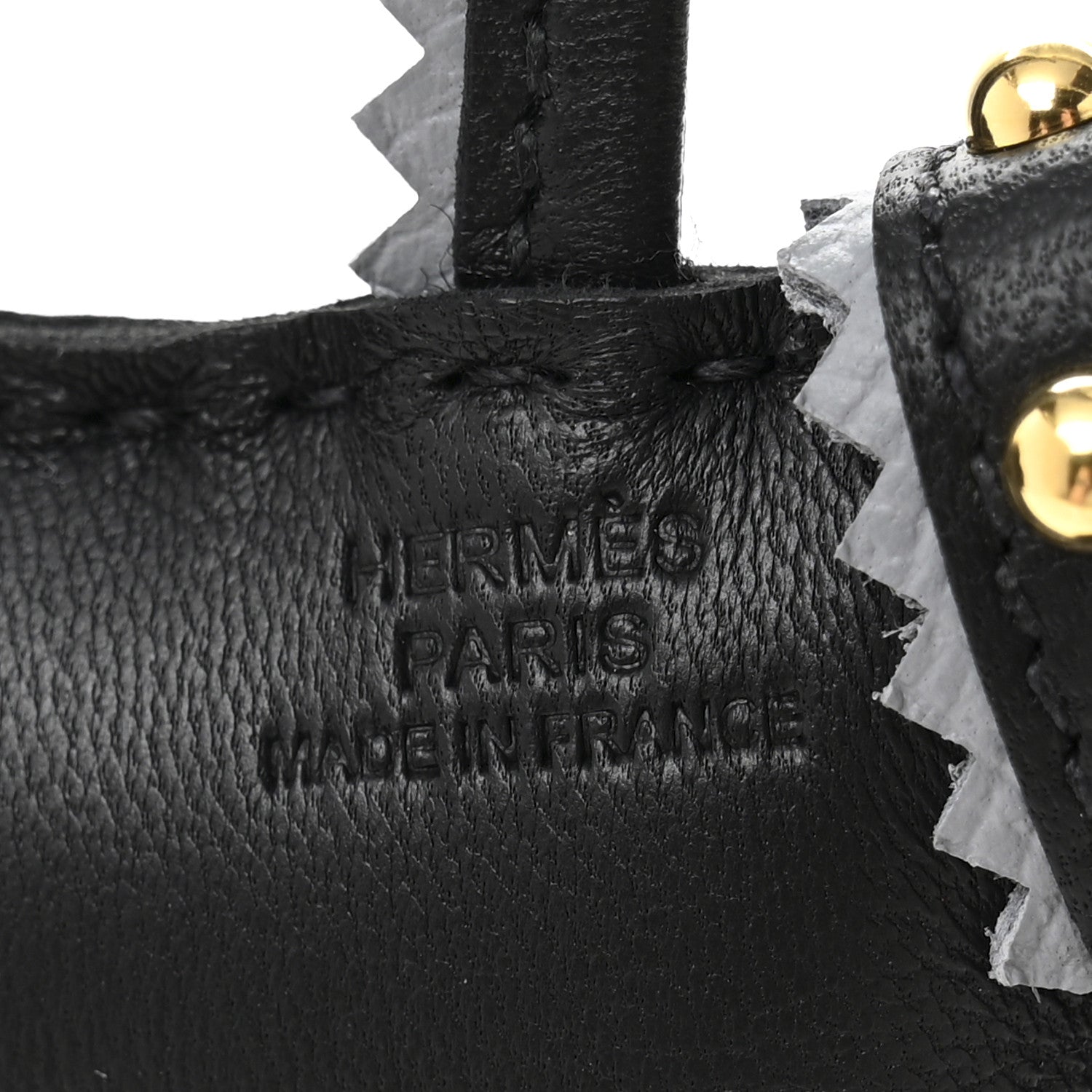Hermes Milo Lambskin Epsom Shearling Budy Apic Charm Black Gris Pantin 3 of 5