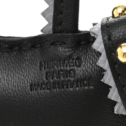 Hermes Milo Lambskin Epsom Shearling Budy Apic Charm Black Gris Pantin 3 of 5
