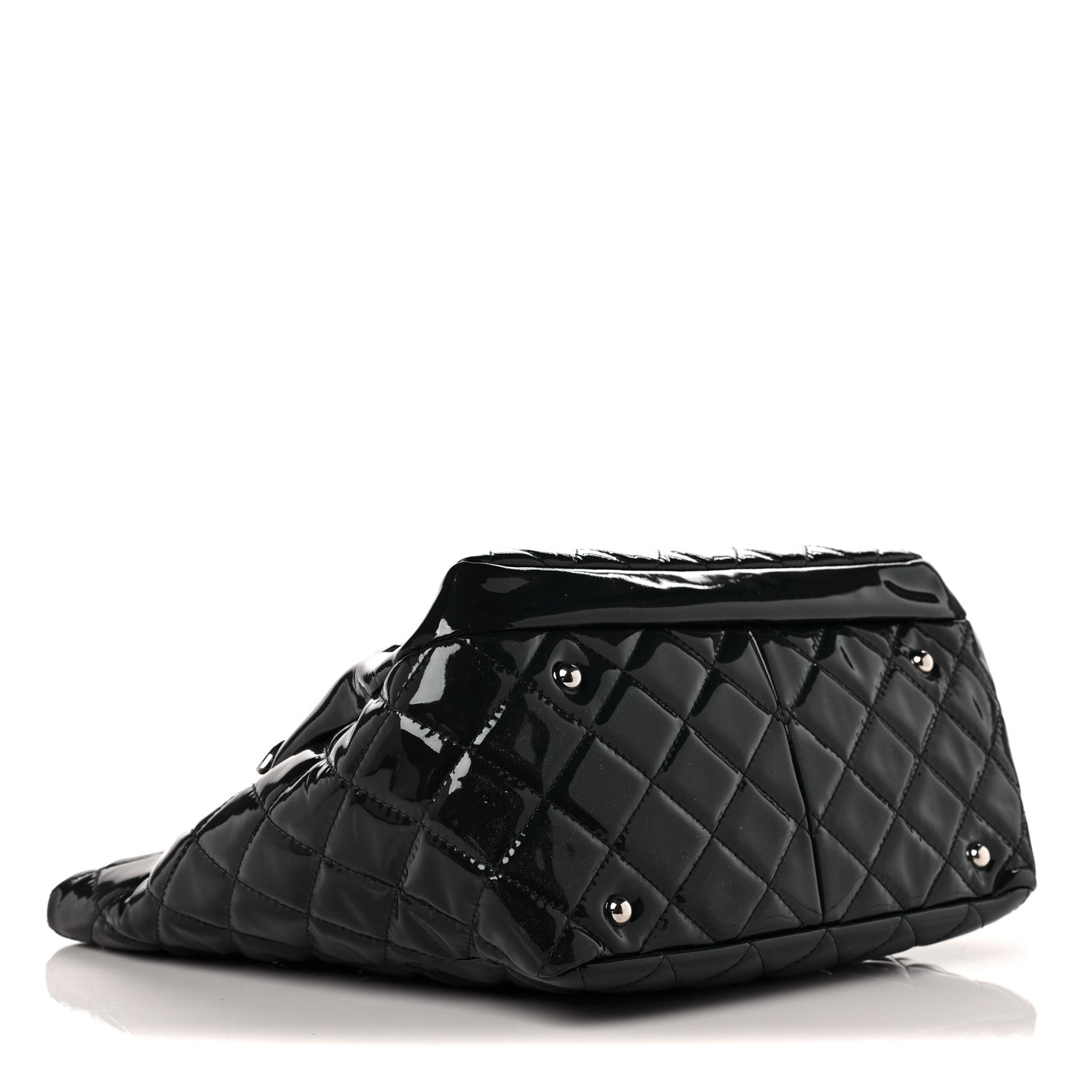 Chanel Patent Quilted Chic and Glitter Large Tote Black 5 of 10