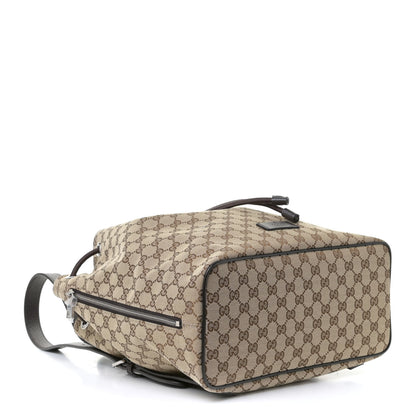 Gucci Monogram Dollar Calfskin O Drawstring Backpack Beige Ebony Testa di Moro Dark Chocolate 4 of 10