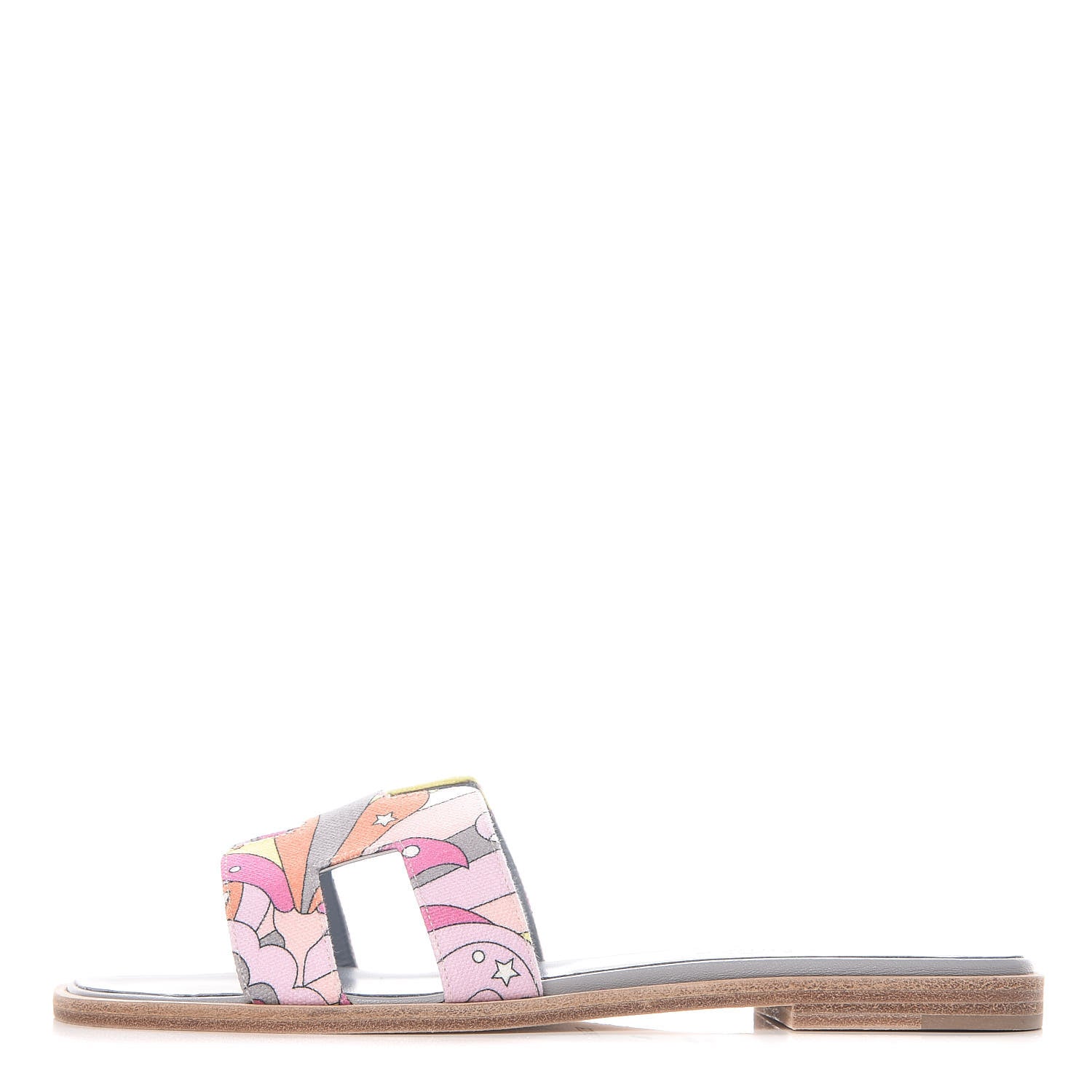 Hermes Canvas Faubourg Rainbow Oran Sandals 36 Multicolore Bleu Beton 1 of 9