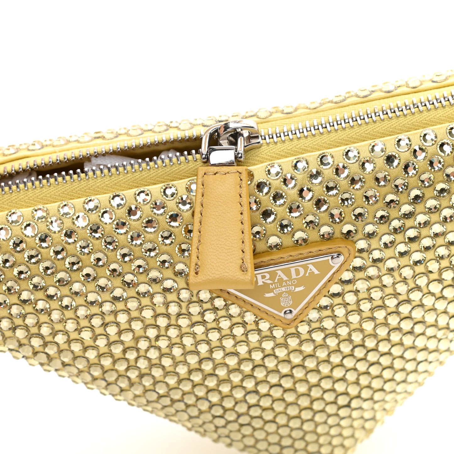Satin Crystal Triangle Pouch Ananas