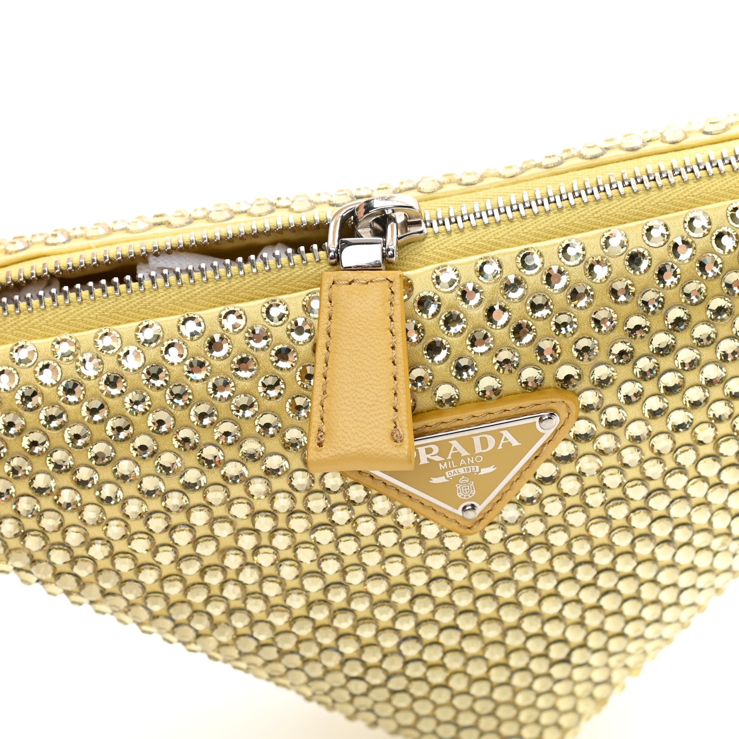 Prada Satin Crystal Triangle Pouch Ananas 11 of 12