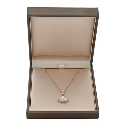 Bulgari 18K Rose Gold Diamond Large Mother of Pearl Divas' Dream Pendant Necklace 4 of 4