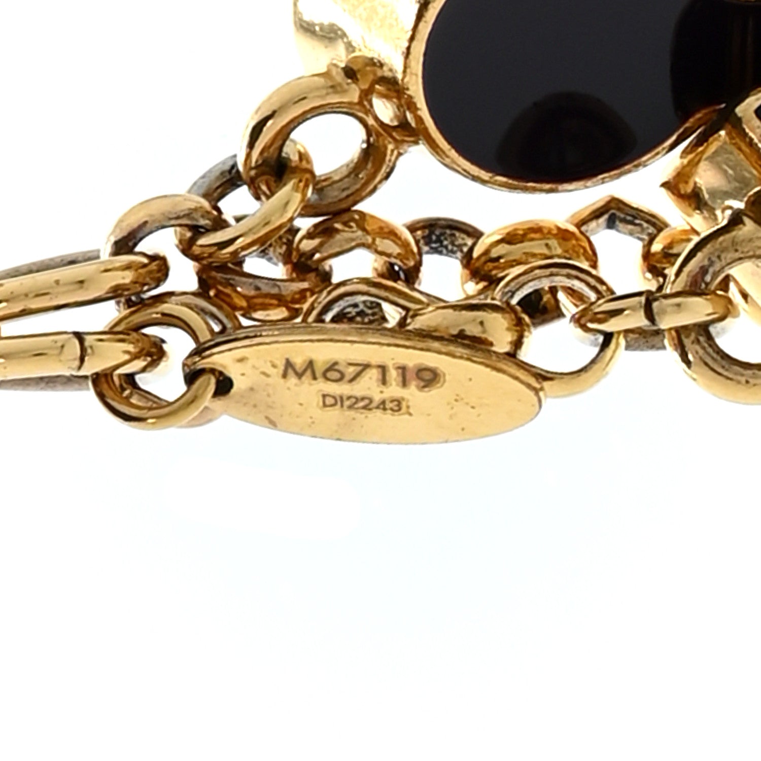 Louis Vuitton Metal Enamel Fleur De Monogram Bag Charm Dore 4 of 6