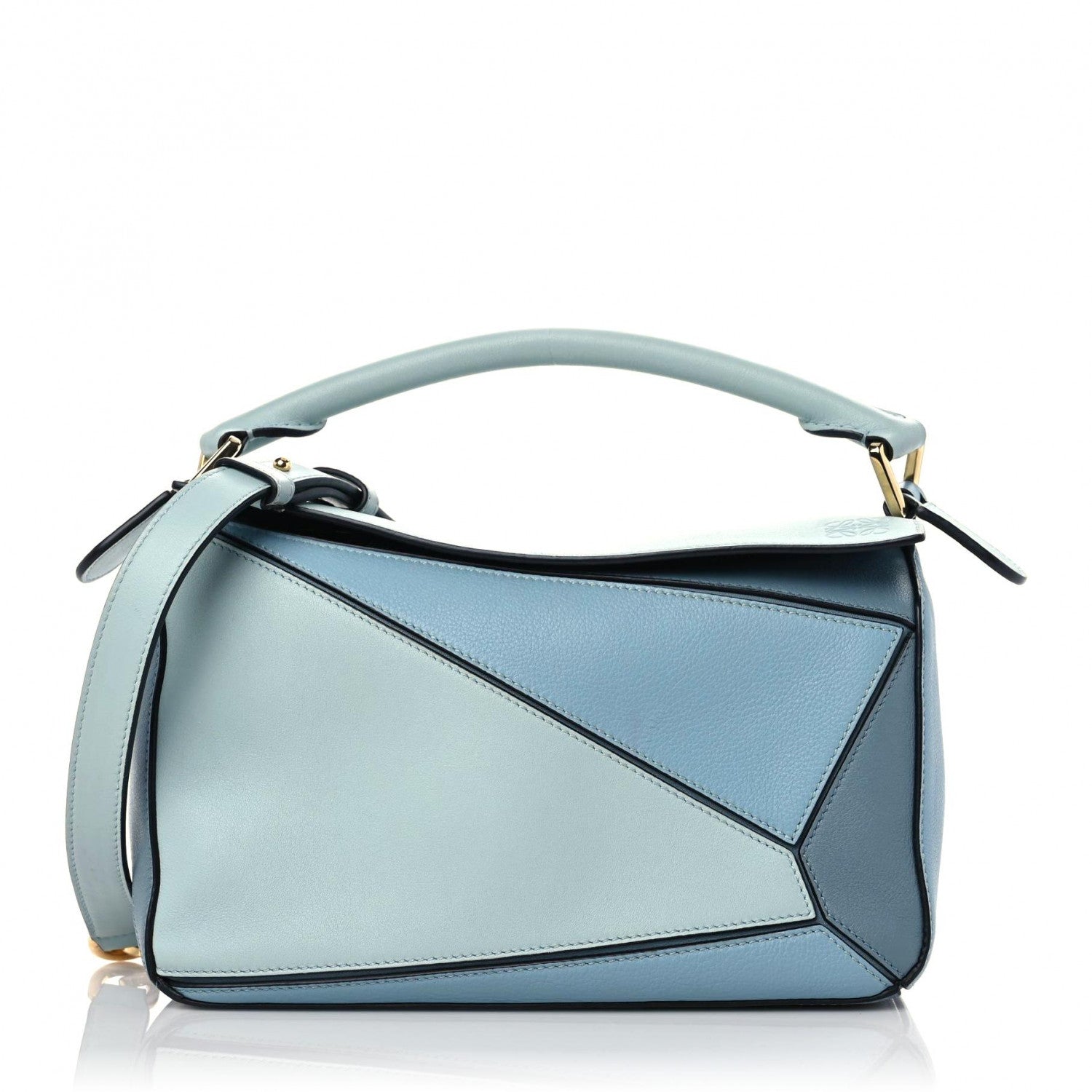 Loewe Calfskin Small Puzzle Bag Aqua Light Blue Stone Blue 1 of 11