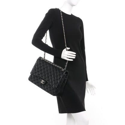 Chanel Lambskin Quilted Maxi Single Flap Black 3 of 9