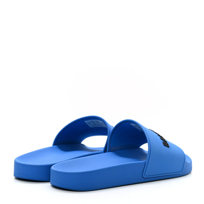 Balenciaga PVC Logo Mens Pool Slide Sandals 41 Screen Blue Black 4 of 9