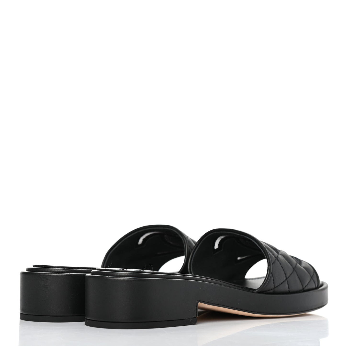 Lambskin Quilted CC Mules 39.5 Black