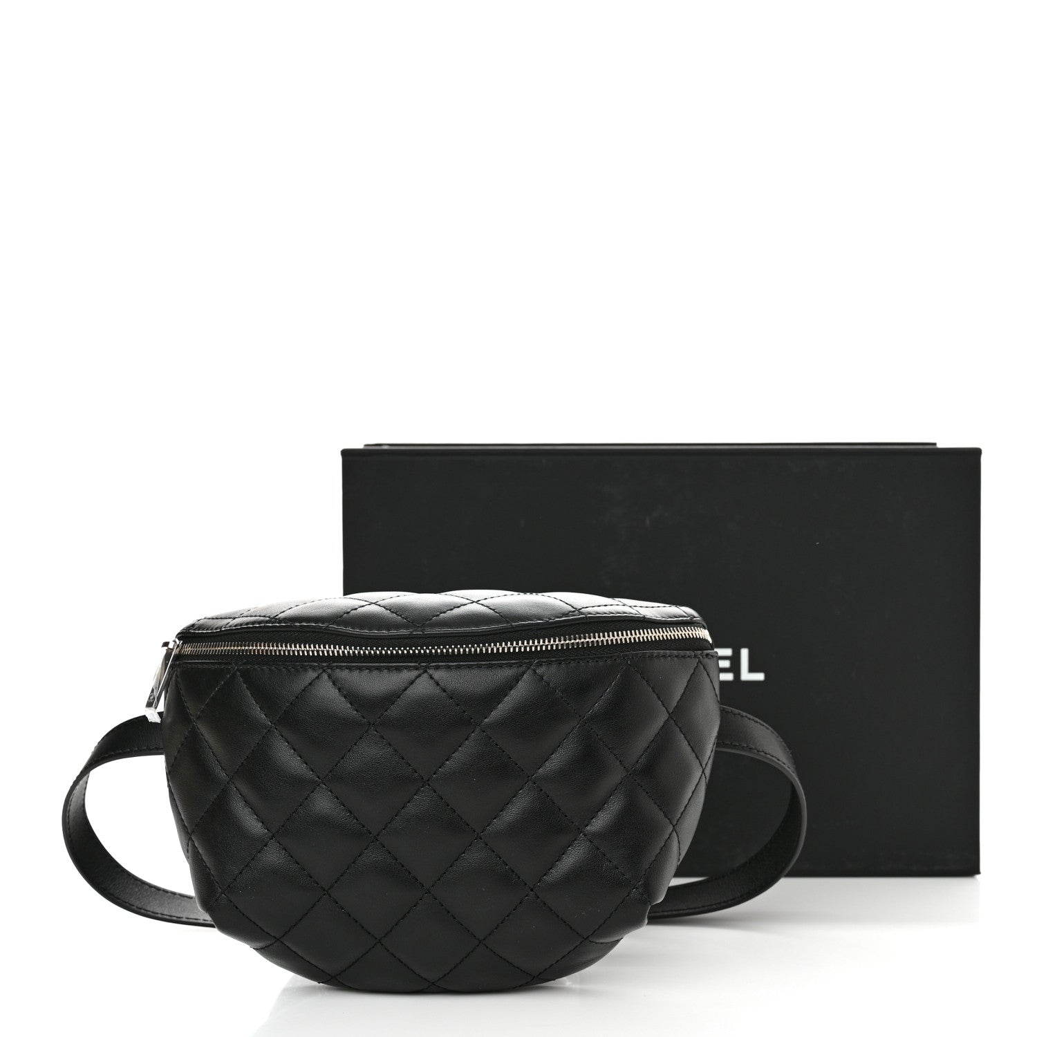 Chanel Calfskin Quilted Waist Belt Bag Black 10 of 10