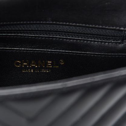 Chanel Lambskin Chevron Quilted Mini Square Flap Black 11 of 14