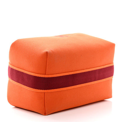 Hermes Canvas Large Bride-A-Brac Pouch Orange Feu Burgundy 5 of 12