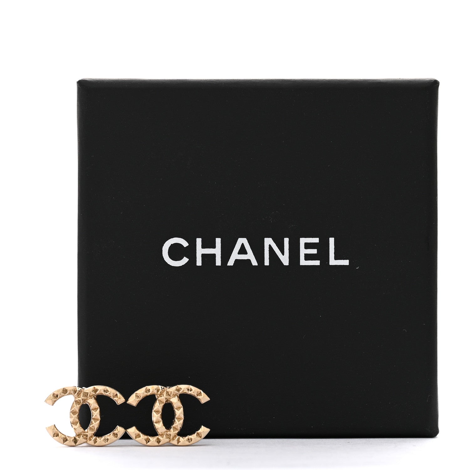 Chanel Studded CC Earrings Gold 5 of 5