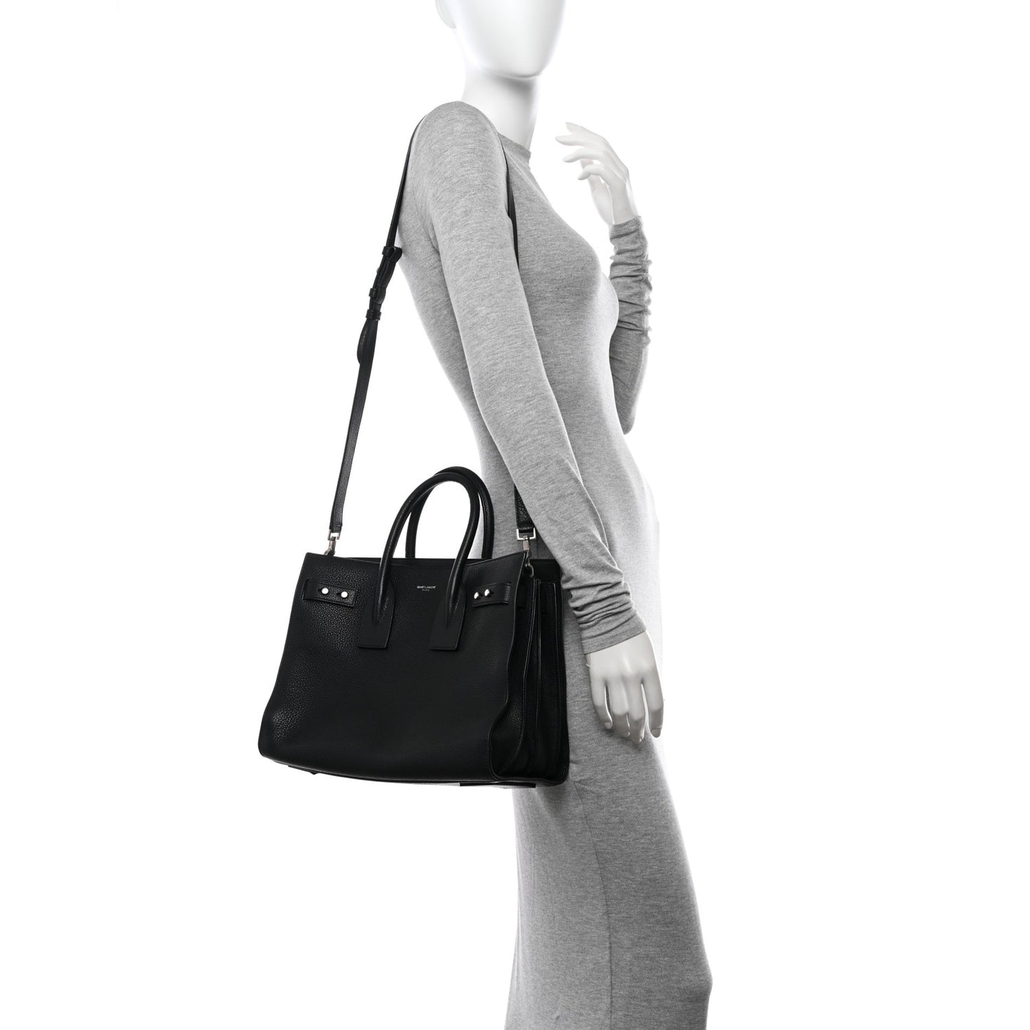 Grained Calfskin Small Supple Sac De Jour Black