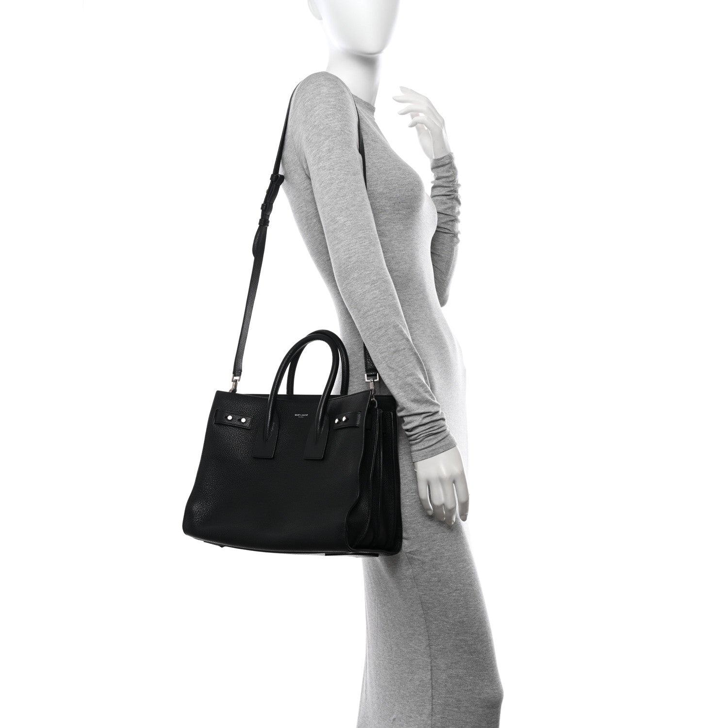 Saint Laurent Grained Calfskin Small Supple Sac De Jour Black 2 of 11