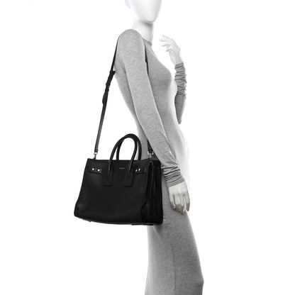 Saint Laurent Grained Calfskin Small Supple Sac De Jour Black 2 of 11