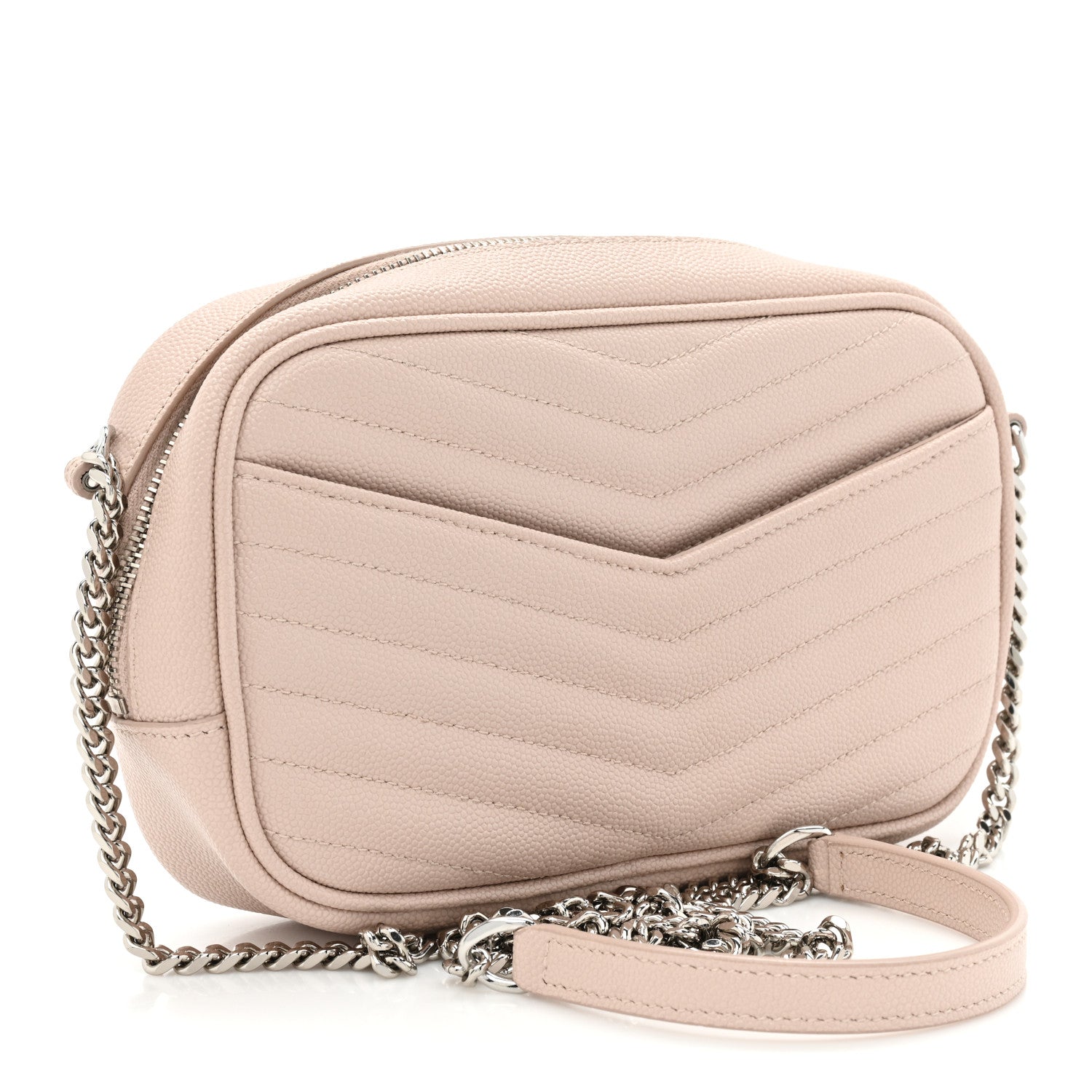 Saint Laurent Grain De Poudre Matelasse Monogram Mini Lou Camera Bag Marble Pink 3 of 10