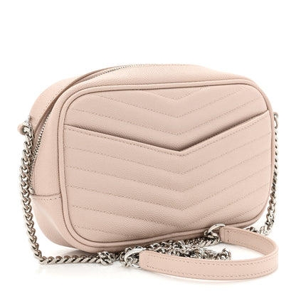 Saint Laurent Grain De Poudre Matelasse Monogram Mini Lou Camera Bag Marble Pink 3 of 10