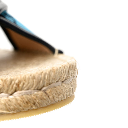 Gucci Monogram Multicolor Criss Cross Espadrille Sandals 38 Light Blue 11 of 12