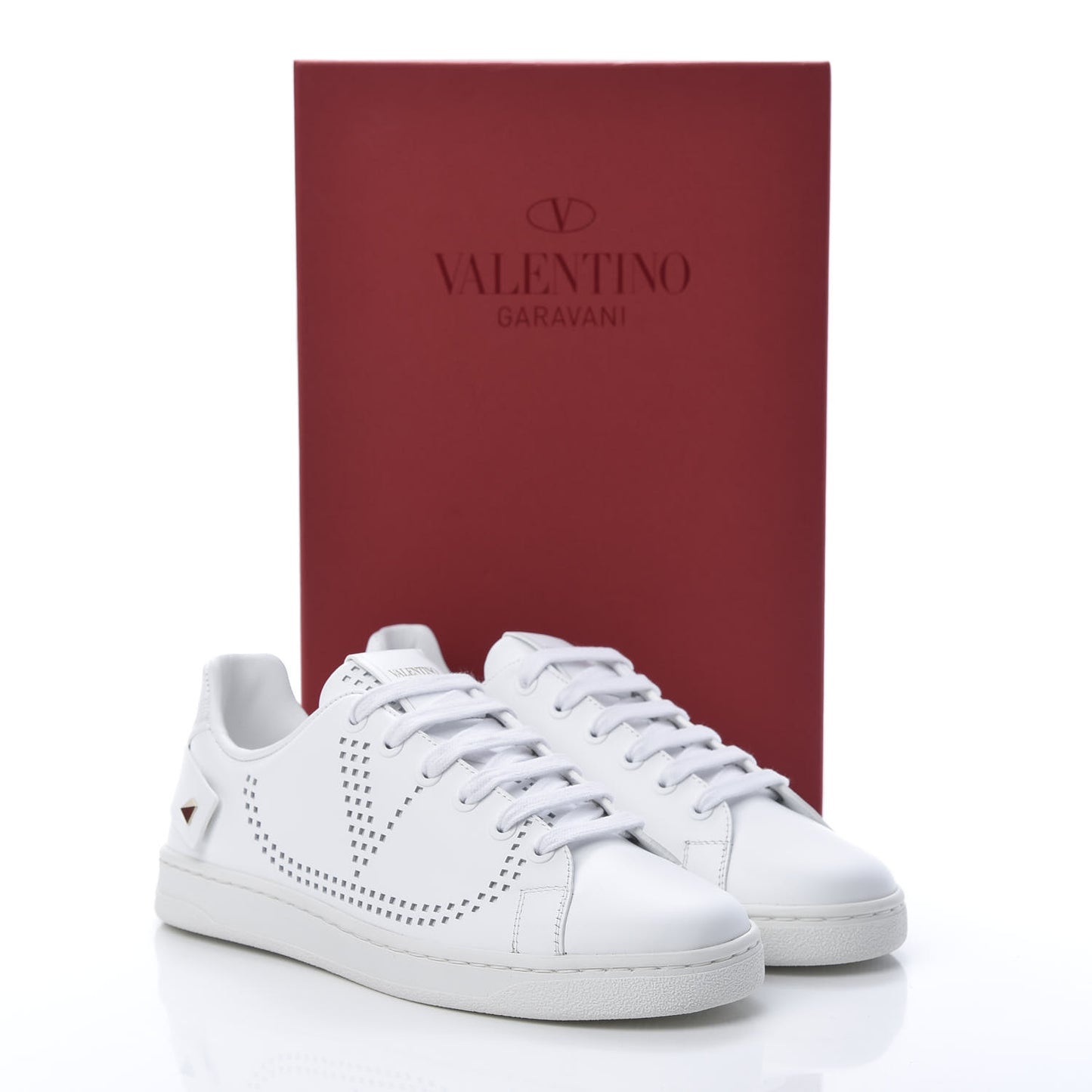 Calfskin Womens Backnet Sneakers 35.5 White