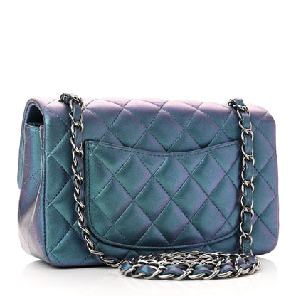 Chanel Iridescent Lambskin Quilted Mini Rectangular Flap Turquoise 2 of 11