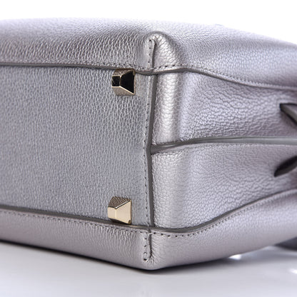 MCM Metallic Grained Calfskin Mini Milla Tote Spike Silver 9 of 9
