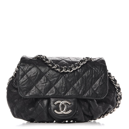 Chanel Washed Lambskin Quilted Mini Chain Around Flap Black 1 of 12