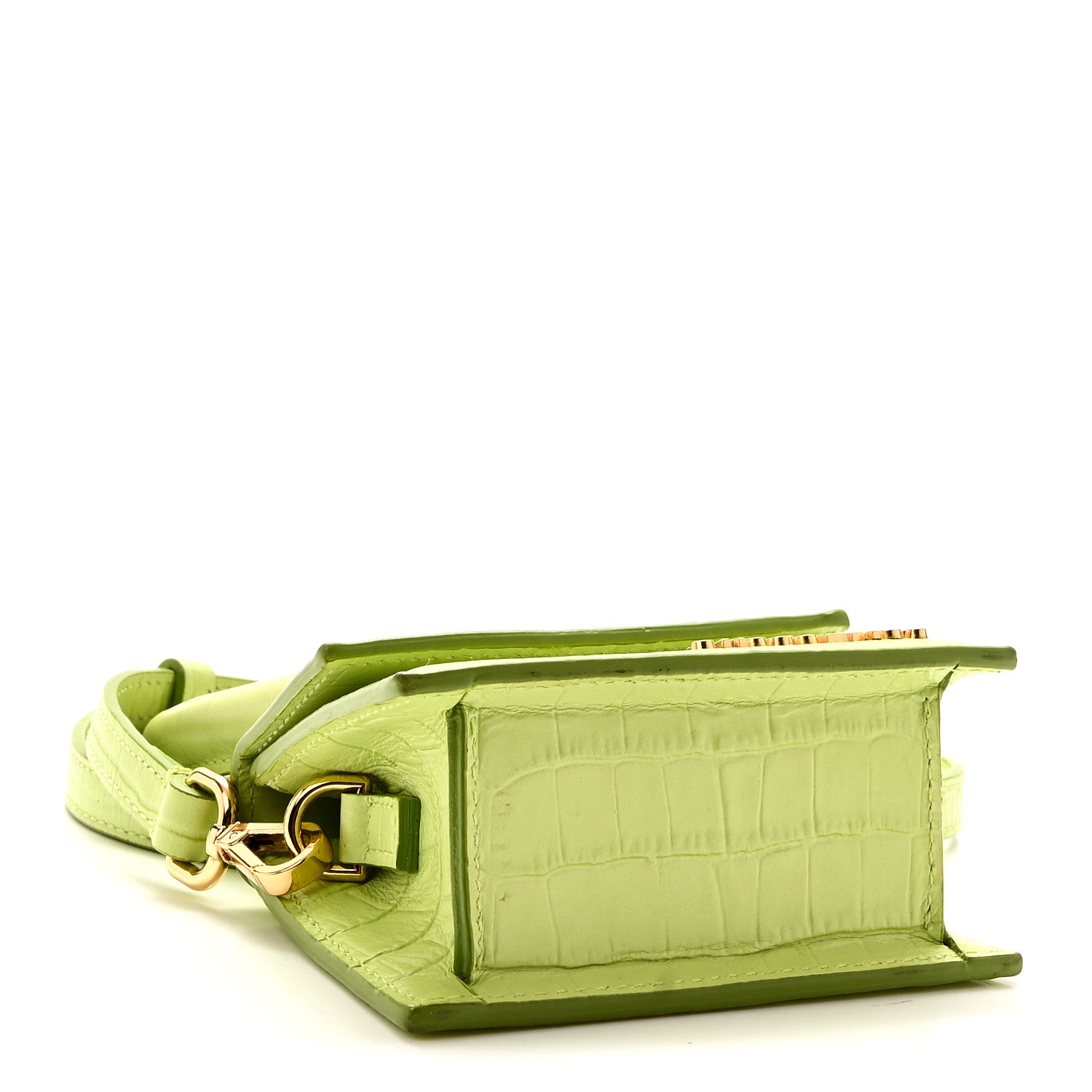 Jacquemus Calfskin Crocodile Embossed Le Chiquito Light Green 4 of 10