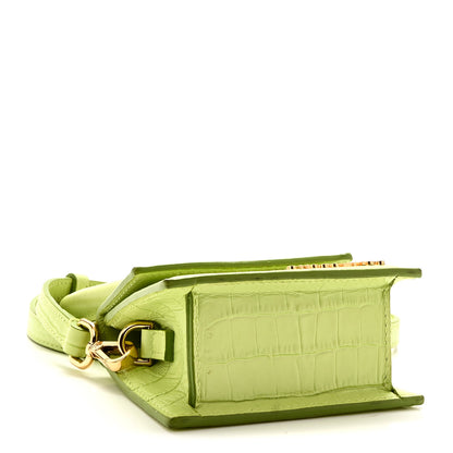 Jacquemus Calfskin Crocodile Embossed Le Chiquito Light Green 4 of 10