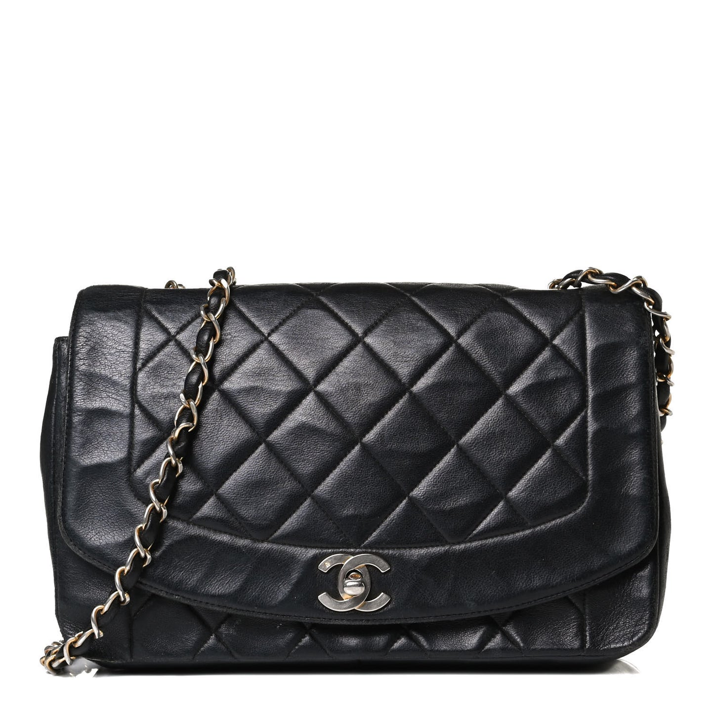 Lambskin Quilted Small Single Flap Black